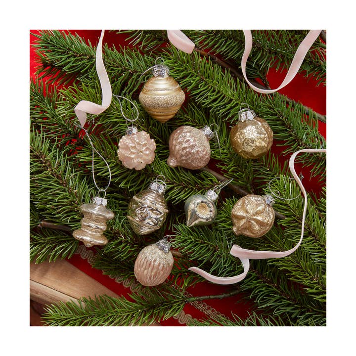 tag - Wholesale Ornament Set - Vintage Glass Christmas Ornaments Box Set of 9