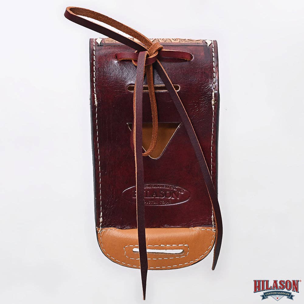 HILASON - Wholesale Phone Wallet - Women's - Hilason Basketweave Floral Cell Phone Case Tan American Leather23