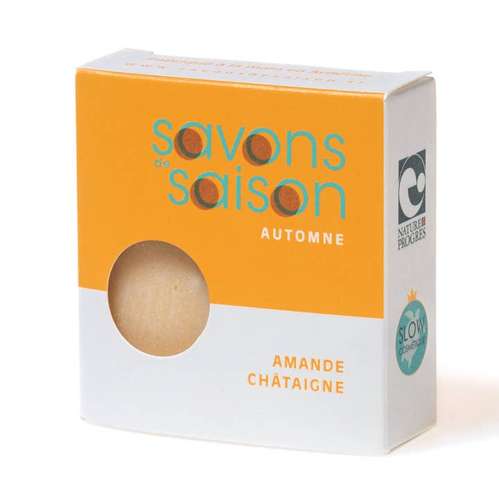 Very gentle soap Almond Chestnut for wholesale by Savons de Saison
