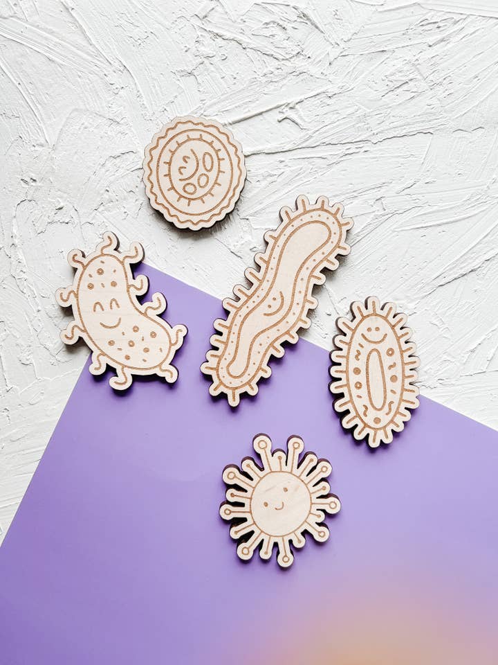 Bacteria Wooden Play Pieces for wholesale by Eye Spy Club