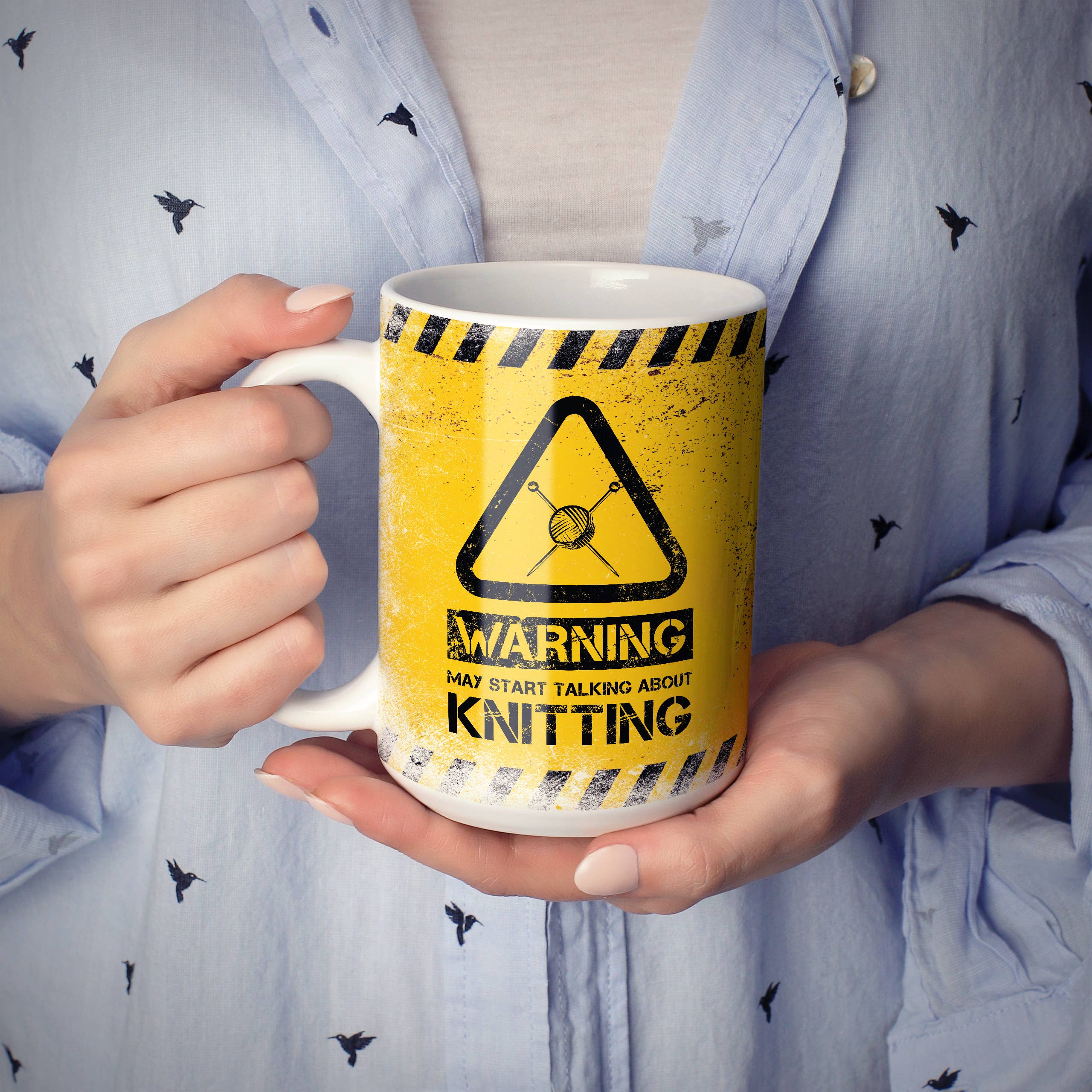 Mug Monster - Vente Tasse à café - Tasse à tricoter avec inscription « Warning May Start Talking About10