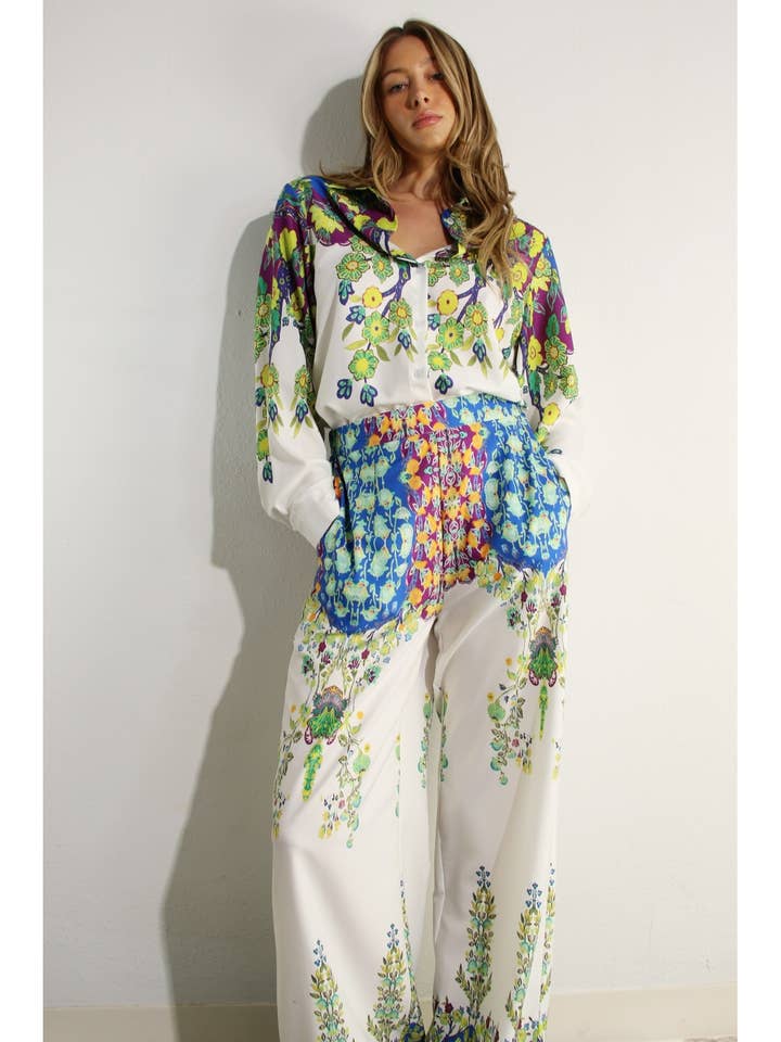 SET OVERHEMD EN BROEK MET RANDPRINT voor wholesale door Mulla