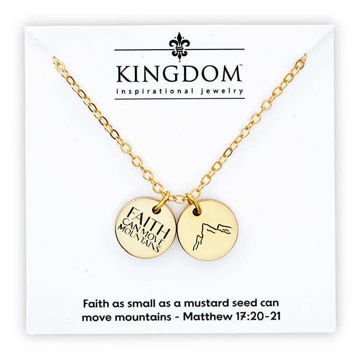 Double Coin Necklace - Mountain for wholesale by Faithworks by Creative Brands