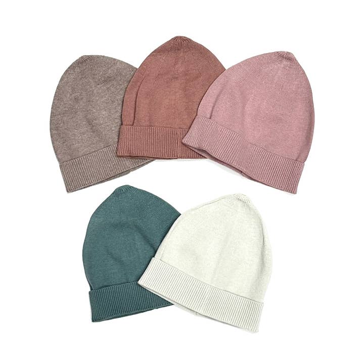 Bonnet rond en tricot pour bébé (biologique) pour la vente par Viverano Organics
