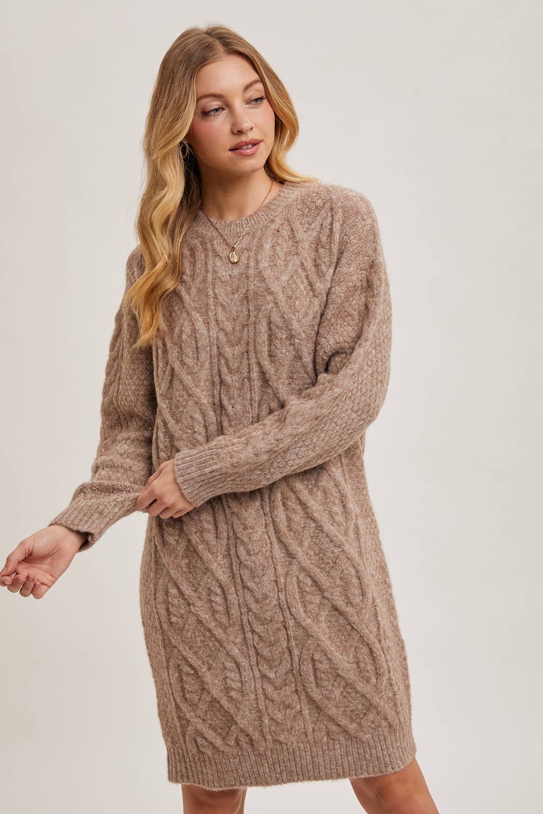 Bluivy - Wholesale Dress - Women's - CABLE KNIT SWEATER MIDI DRESS12