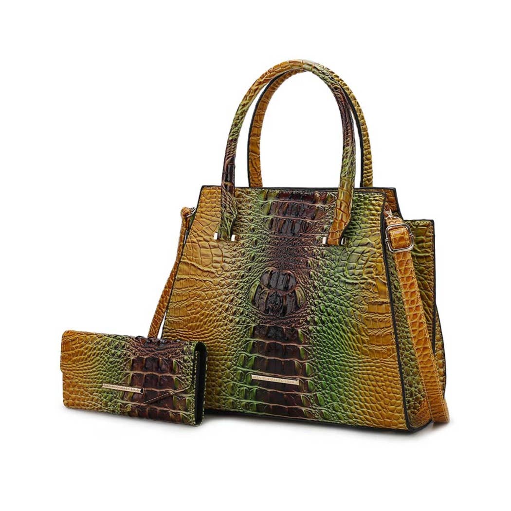 MKF Collection – Sacola - Mulher por atacado – MKF Miriam Tote Saco Mulher com Carteira Croc em relevo Casual0
