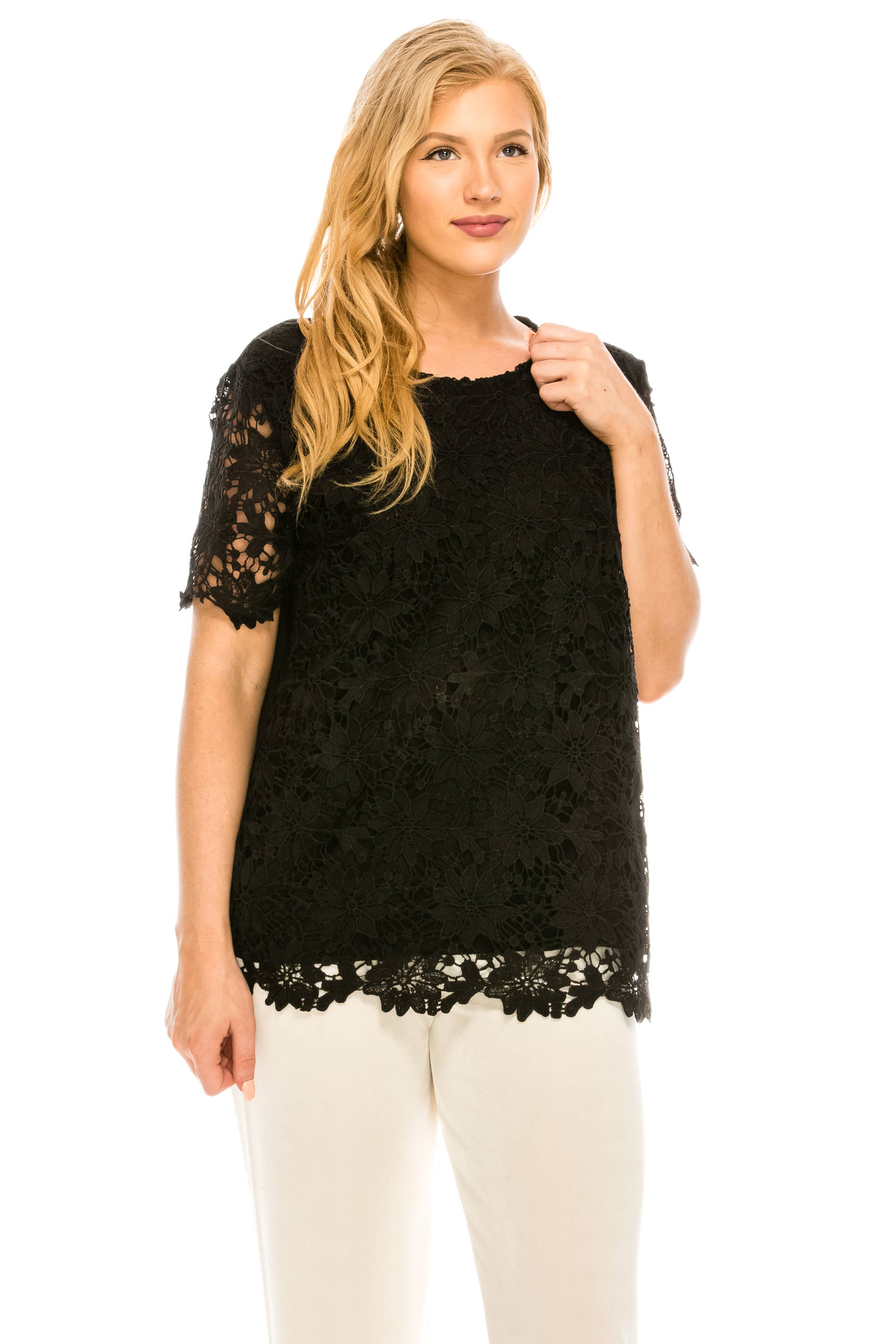 Jostar - Wholesale Blouse - Women's - Flower Top -Short Sleeve Top10