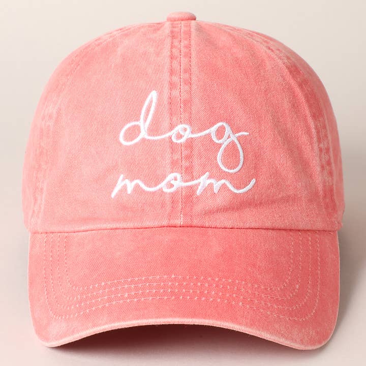 Fashion City - Wholesale Baseball Cap - Women's - Dog Mom Lettering Embroidery Baseball Cap