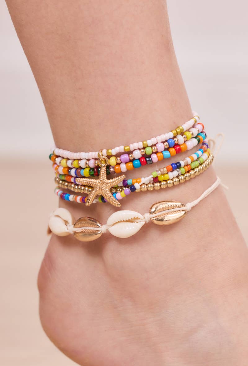 White Shell anklets 6EN01 for wholesale on Faire1