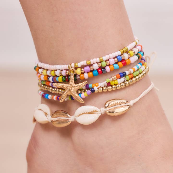 White Shell anklets 6EN01 for wholesale on Faire1