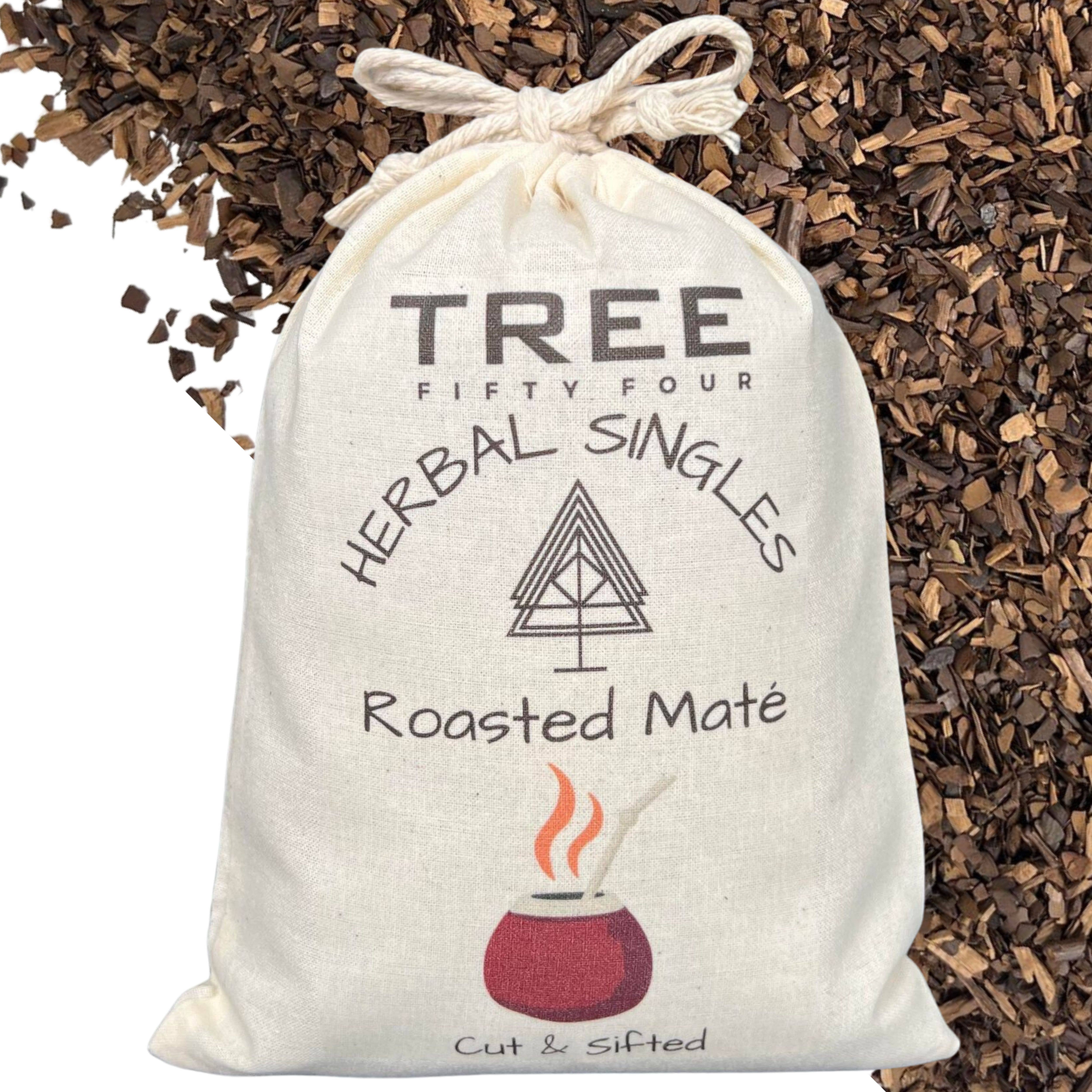 Tree Fifty Four - Wholesale Loose Tea - Roasted Yerba Mate 4-Pack Sachet Set | 4" x 6"5