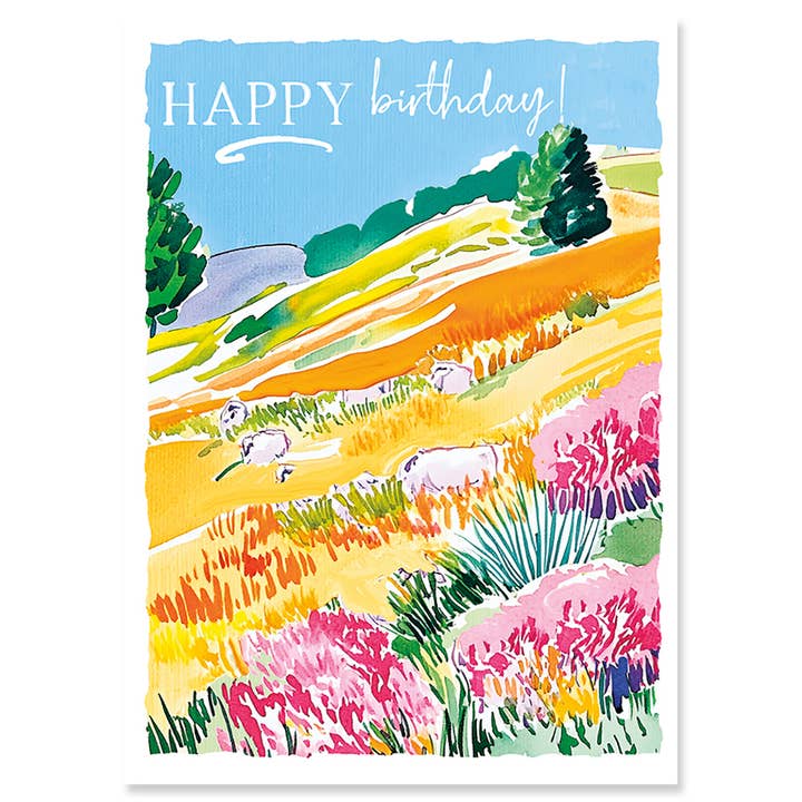 PASTURE BIRTHDAY GREETING CARD 4.5 x 6.25" for wholesale by Calypso Cards LLC
