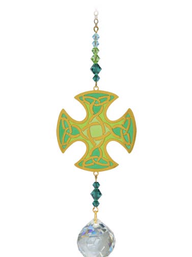 Crystal Dreams Keltiskt Kors - Grön för wholesale av Wild Things Gifts Ltd