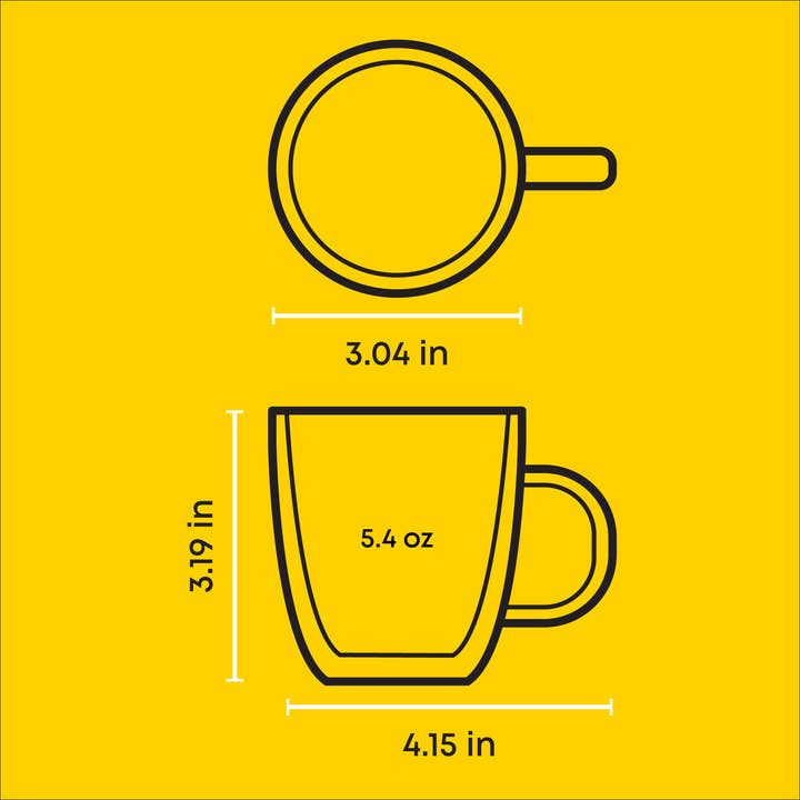 JoyJolt - Wholesale Coffee/Tea Cup - Savor Double Wall Espresso Glasses, 5.4 oz Set of 27