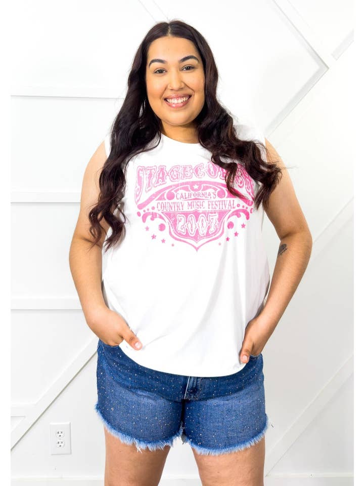 'Stagecoach Country Music Festival' on White Tank for wholesale on Faire