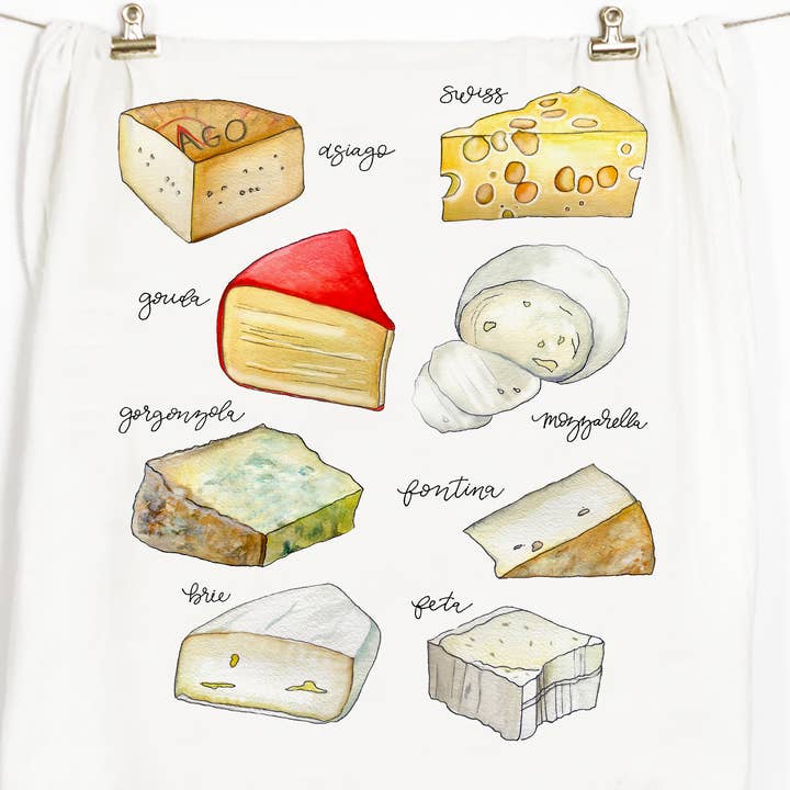 Cheese Tea Towel for wholesale by Honey Brush Design®