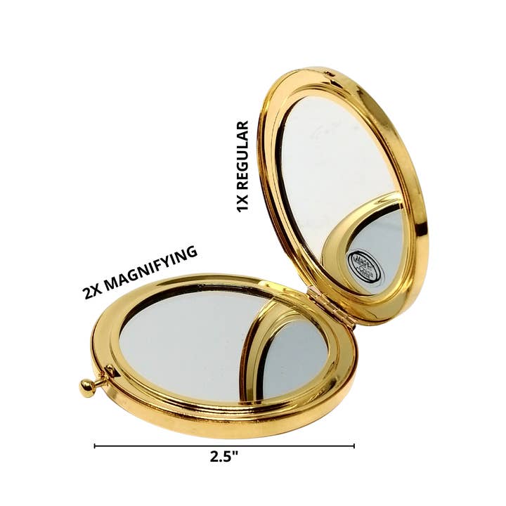 Rucci Professional - Wholesale Compact Mirror - CM749-750 1X/2X Magnifying Gold & Silver Compact Mirror6
