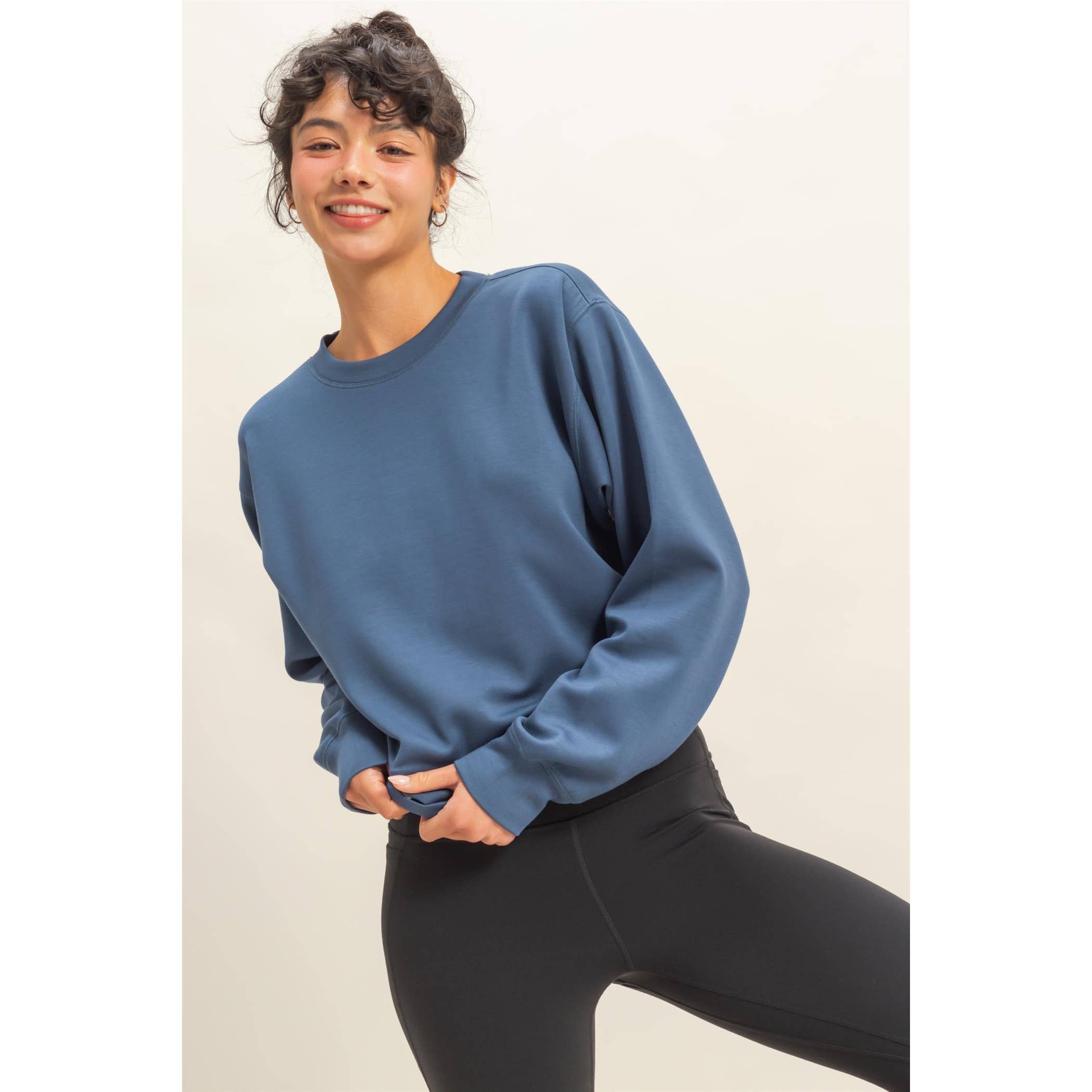 Double Zero – wholesale Sweatshirt - Dam – Dubbelstickad sweatshirt med rund hals17