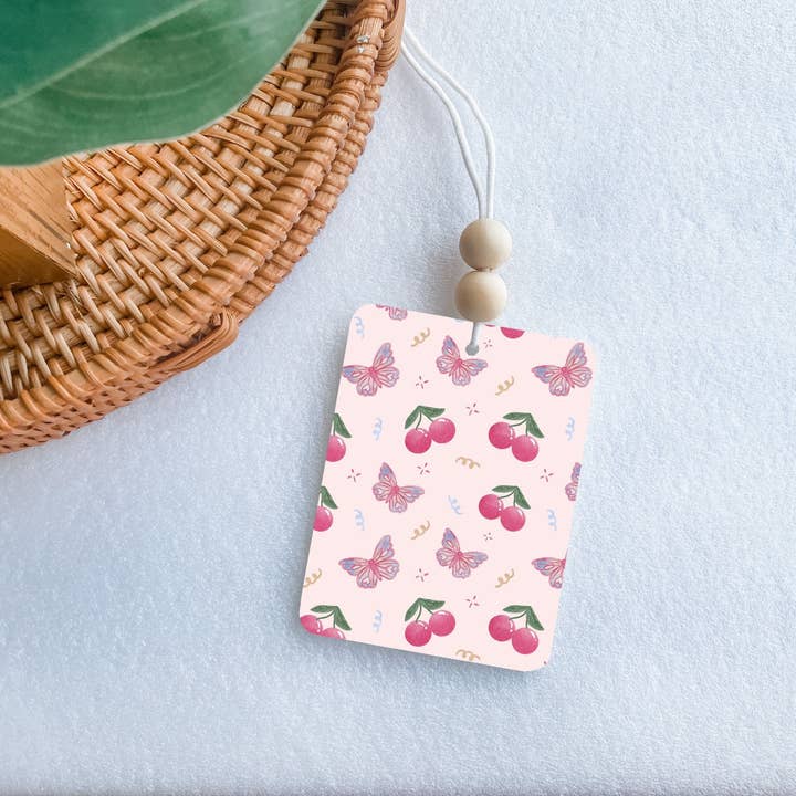 90s Cherries Butterflies Car Air Freshener for wholesale by Cavella Co.