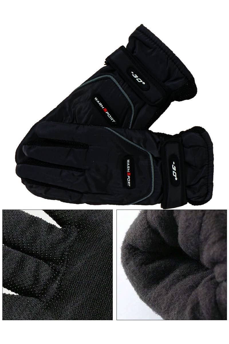 ASSORTITI Guanti da sci sportivi da uomo caldi, in colori neutri scuri, con logo in vendita all'ingrosso su Faire3