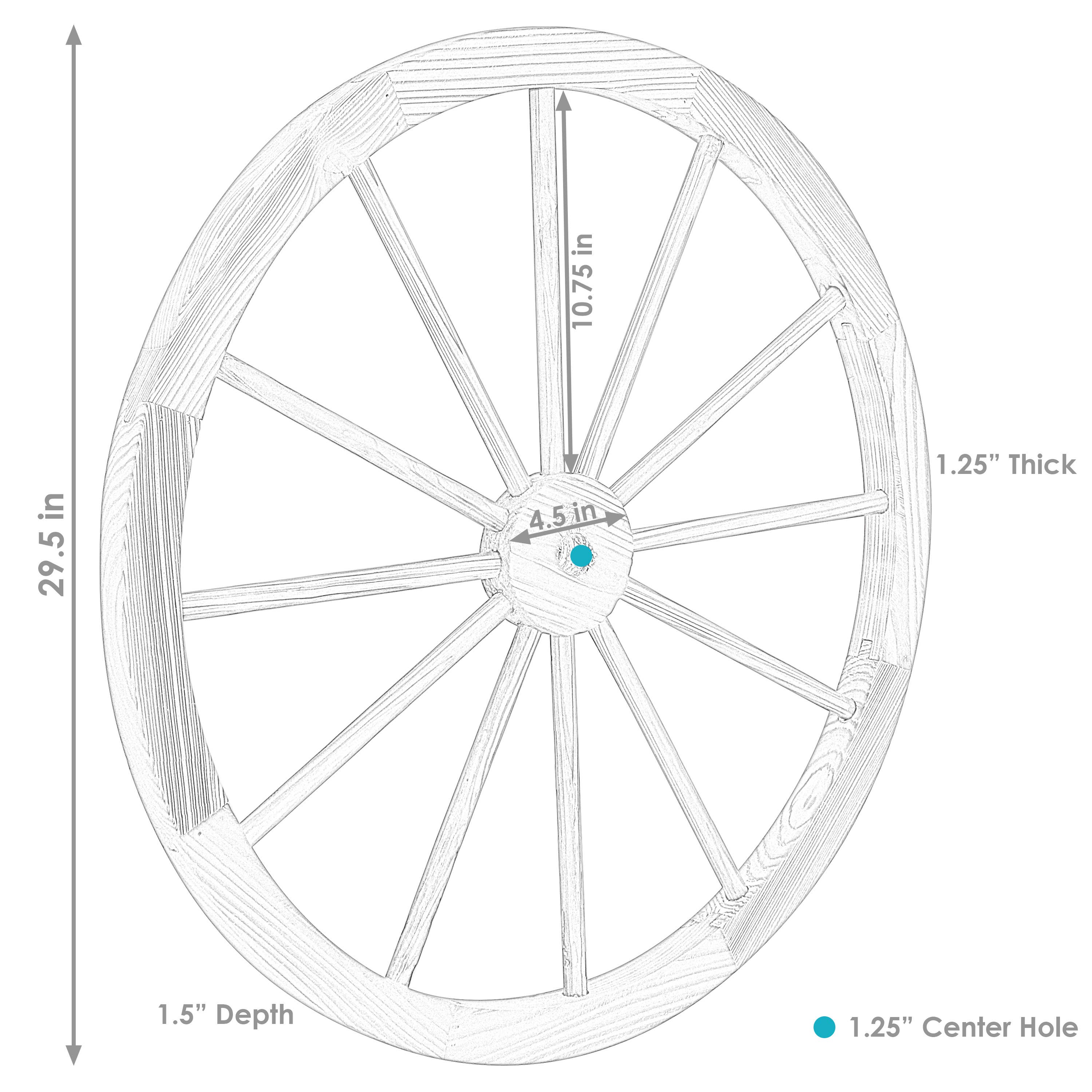 Sunnydaze Decor - Wholesale Outdoor Ornament/Decor - Wagon Wheel Indoor/Outdoor Statue - 29 in - White2