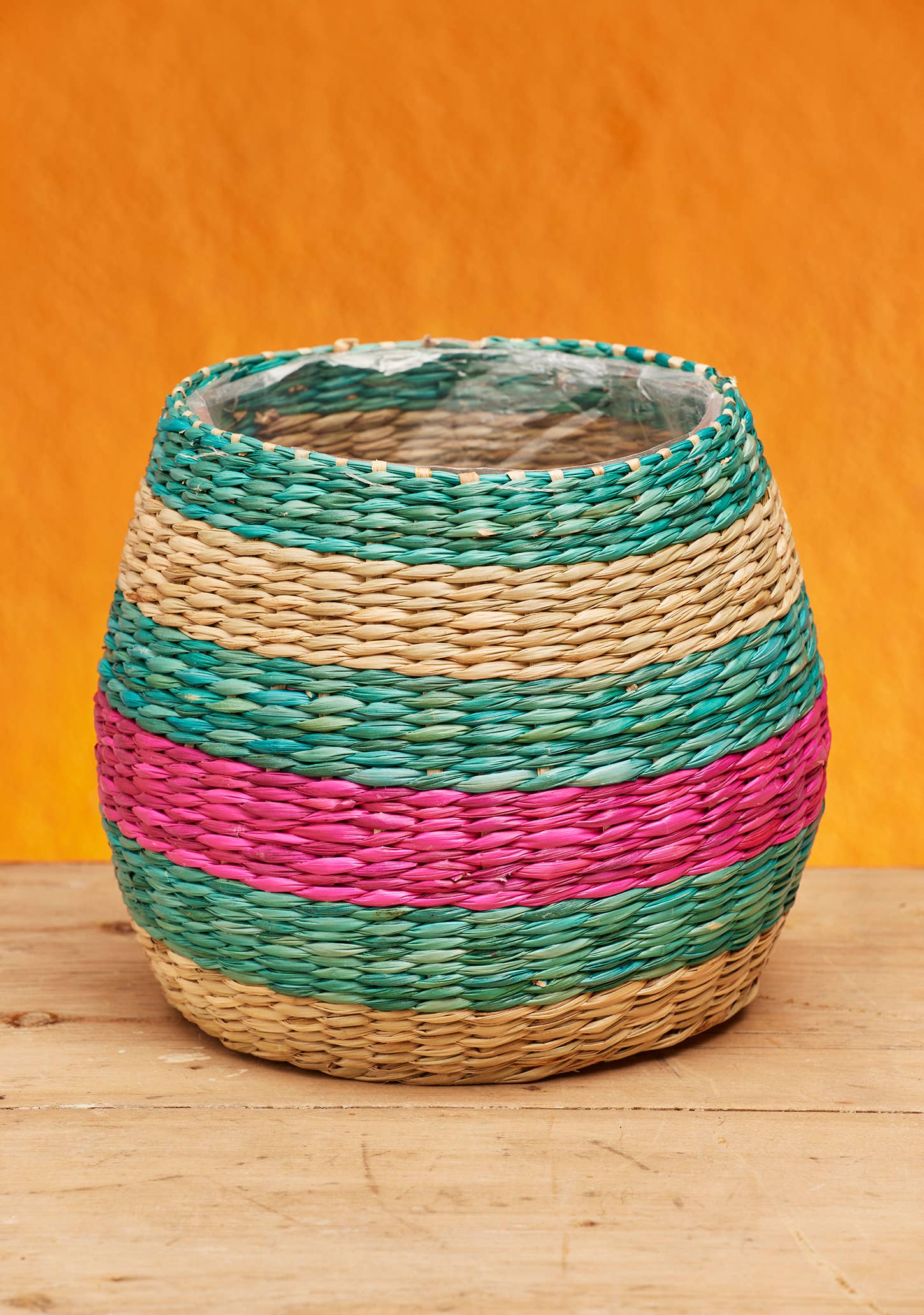 Namaste – wholesale Plant pot – Stripe Seagrass Planter Set1