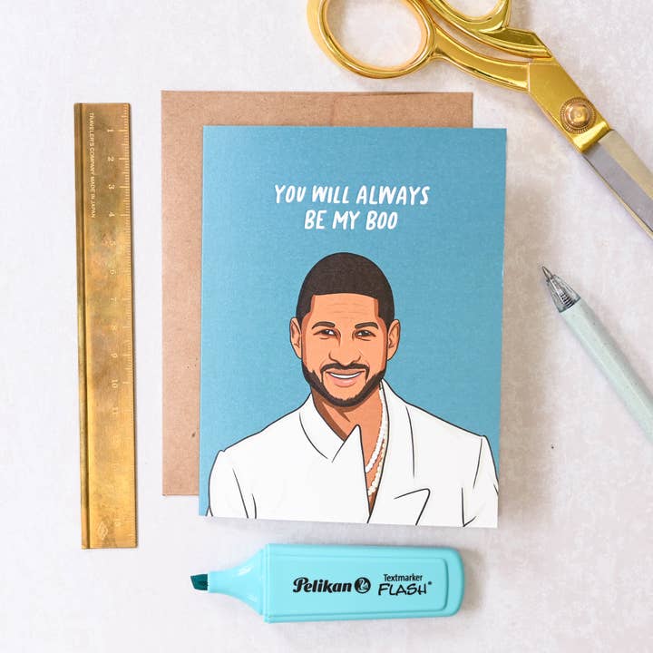 Simple Whimsy - Wholesale Love Card - Usher My Boo Pop Culture Card *SALE*