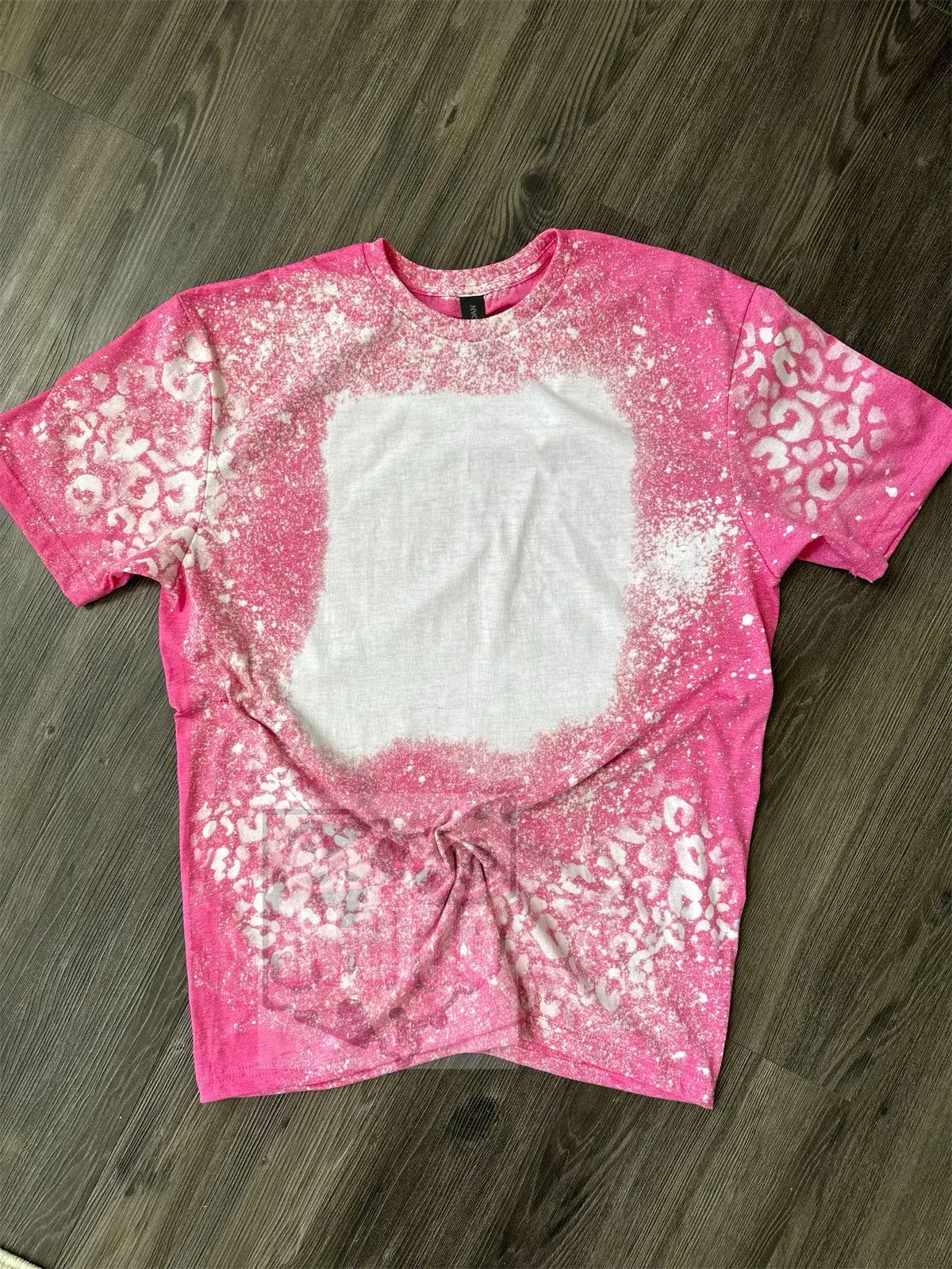 Roots.In.Ohio - Wholesale Sublimation Blank T-Shirt - Women's - Blank Bleached Cheetah Print Shirt-bleached tshirt-bleached0