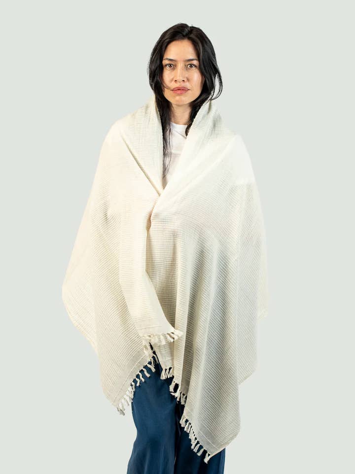 Insect-Repellent Scarf — Spruce in Natural White for wholesale by Shoo for Good