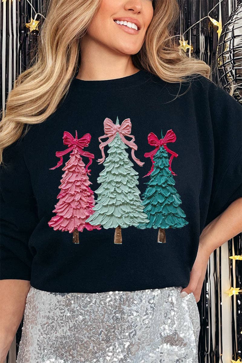 Wholesale Accessory Market - Wholesale Graphic Sweatshirt - Women's - The Painted Trio Trees Heavy Blend Crew Sweatshirt1