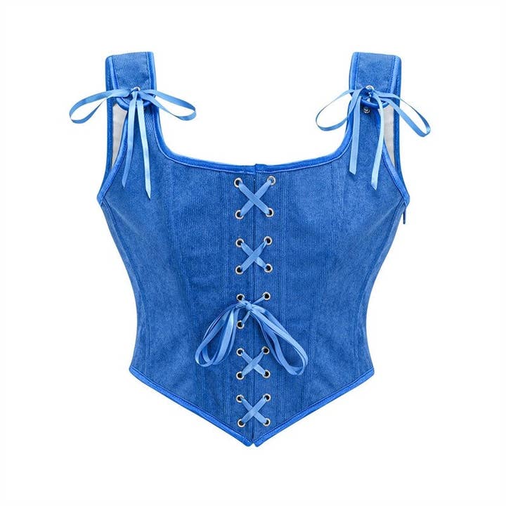 Corsé corto con lazo en la cintura de color sólido para venta al por mayor de FurDecoration