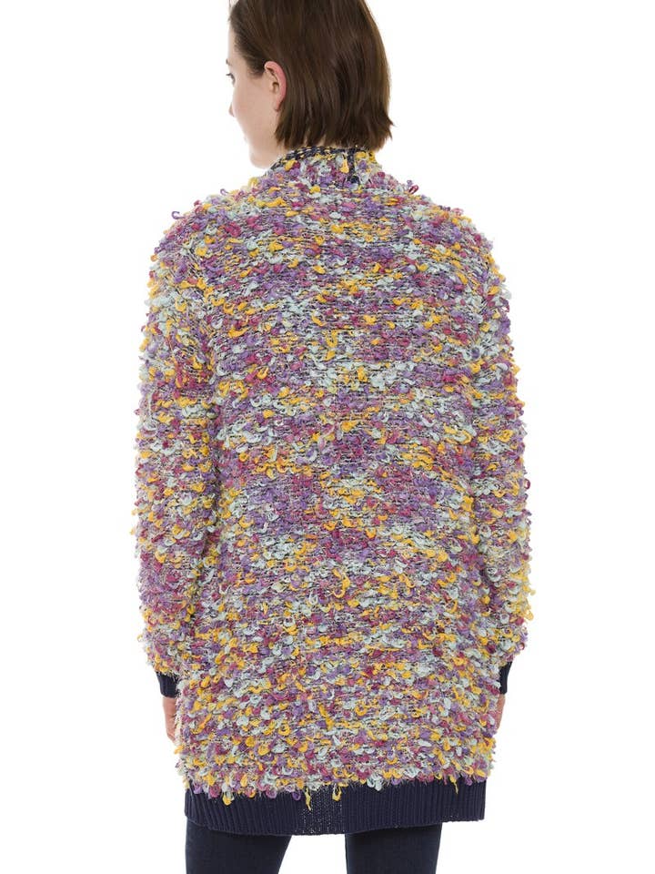 Fashion City - Wholesale Cardigan - Women's - Confetti Boucle Open Front Long Cardigan Sweater8