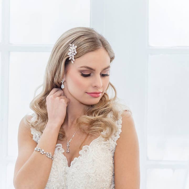 allureweddingjewelry - Vente Boucles d'oreilles pendantes - Boucles d'oreilles Natalia Cluster CZ5