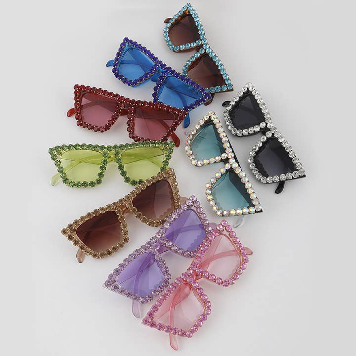 Strass Sonnenbrille mit Perlen für den Großhandel von 3AM BY H&D ACCESSORIES