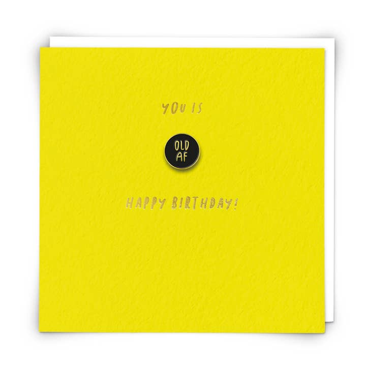 Vecchio biglietto di auguri con spilla smaltata per la vendita all'ingrosso da parte di Redback Cards UK