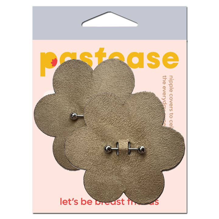 Pastease® - Vente Cache-téton – femme - Pasties percées : pétales de poitrine nus avec piercing aux haltères4