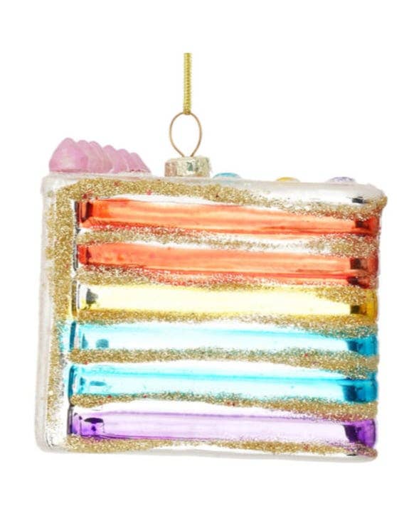 McGowan & Rutherford Ltd – wholesale Ornament – Cake Slice Decorative Glass Hanging Ornament0