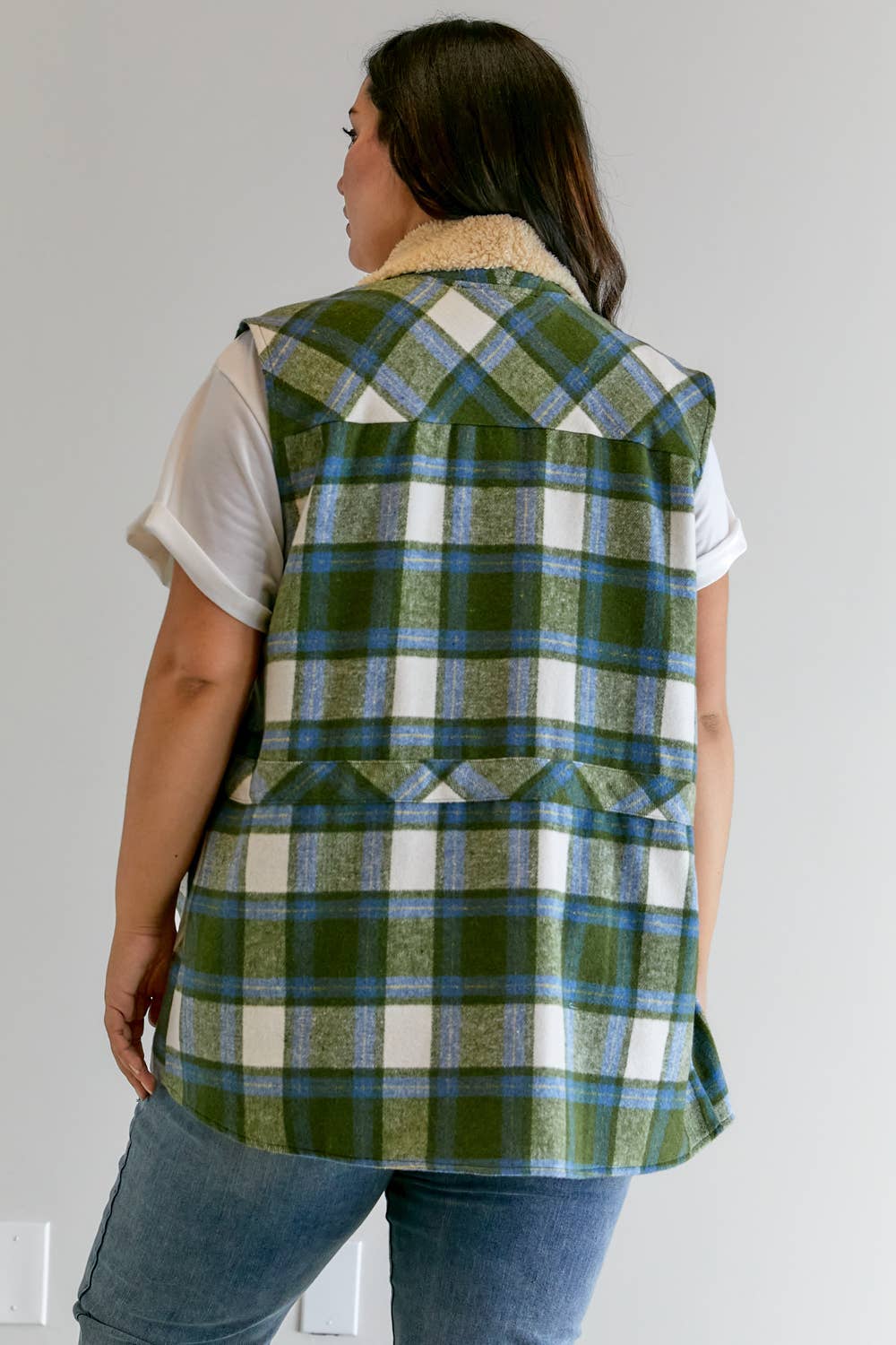 Davi & Dani - Vente Veste – femme - VESTE À MANCHES LONGUES À CARREAUX PLUS3