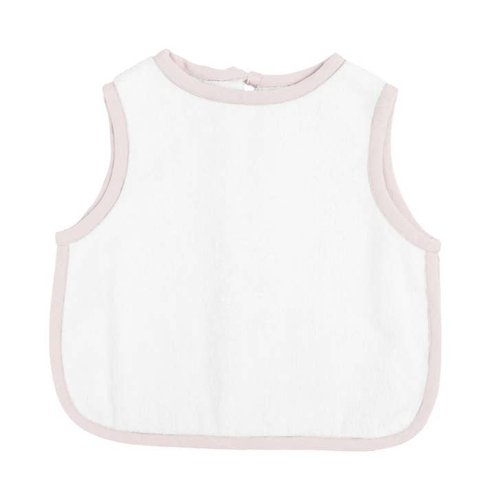 Babete de avental | Blossom Pink Linen por atacado de Louelle.