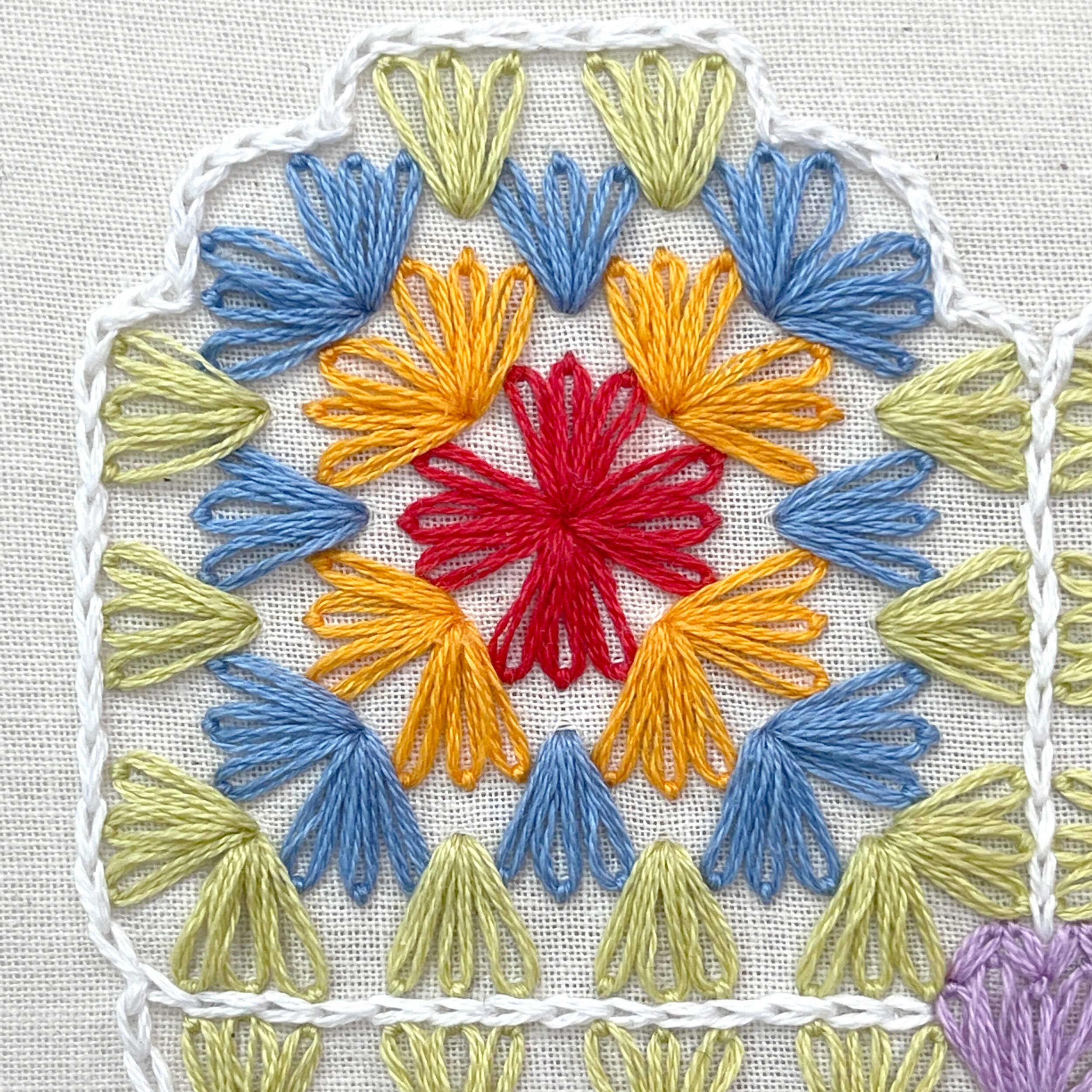 Penguin & Fish - Wholesale Embroidery/Cross Stitch Supplies - Granny Square 8" embroidery kit1