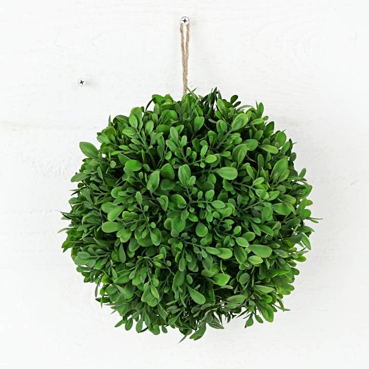 Impressive Enterprises, Inc. - Wholesale Artificial Plant - 31783-8in Ball with loop-Evergreen Boxwood