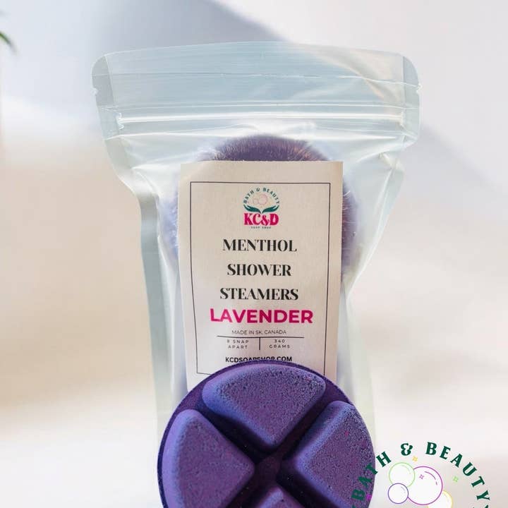 KC&D Soap Shop - Wholesale Shower Steamer/Bomb - Menthol Shower Steamers with Lavender Essential Oil