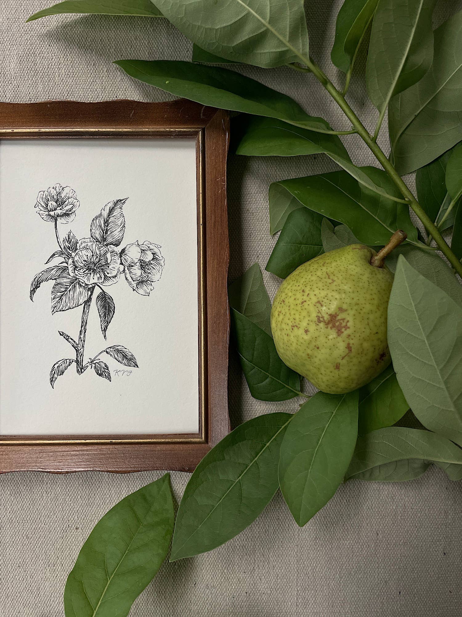 Kara Valentino Ffield Art - Wholesale Art Print - Pear Blossoms |  Art Print 6