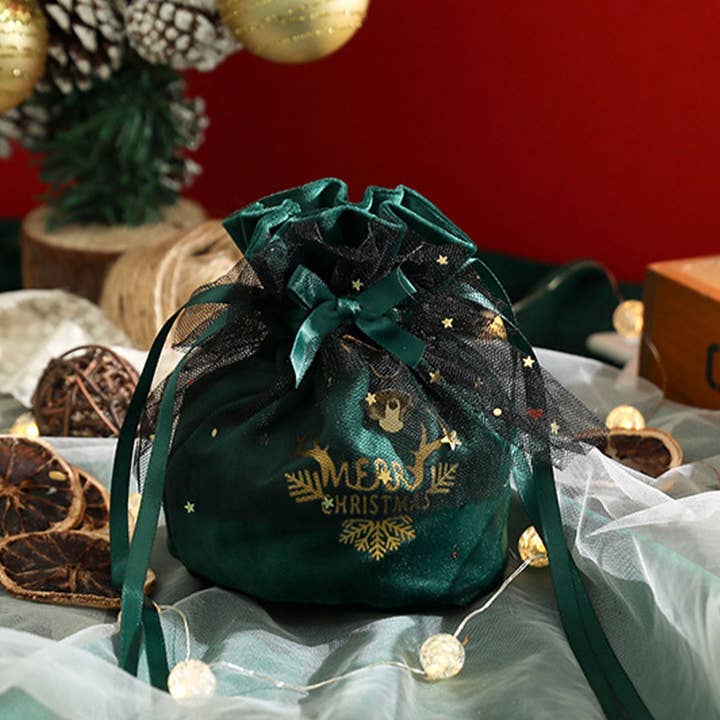 ACCITY - Wholesale Gift Bag - Christmas Velvet Apple Pouch Gift Bag Tote_CWMM105730