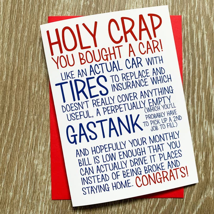 Stone Donut Design, LLC - Venta al por mayor Tarjetas de felicitación - Tarjeta de felicitación hecha a mano divertida para coche de Stonedonut Shop3