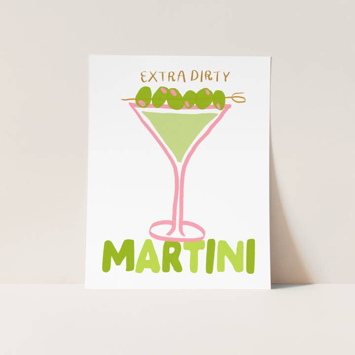 Extra Dirty Martini Print for wholesale by Fond Printed Goods
