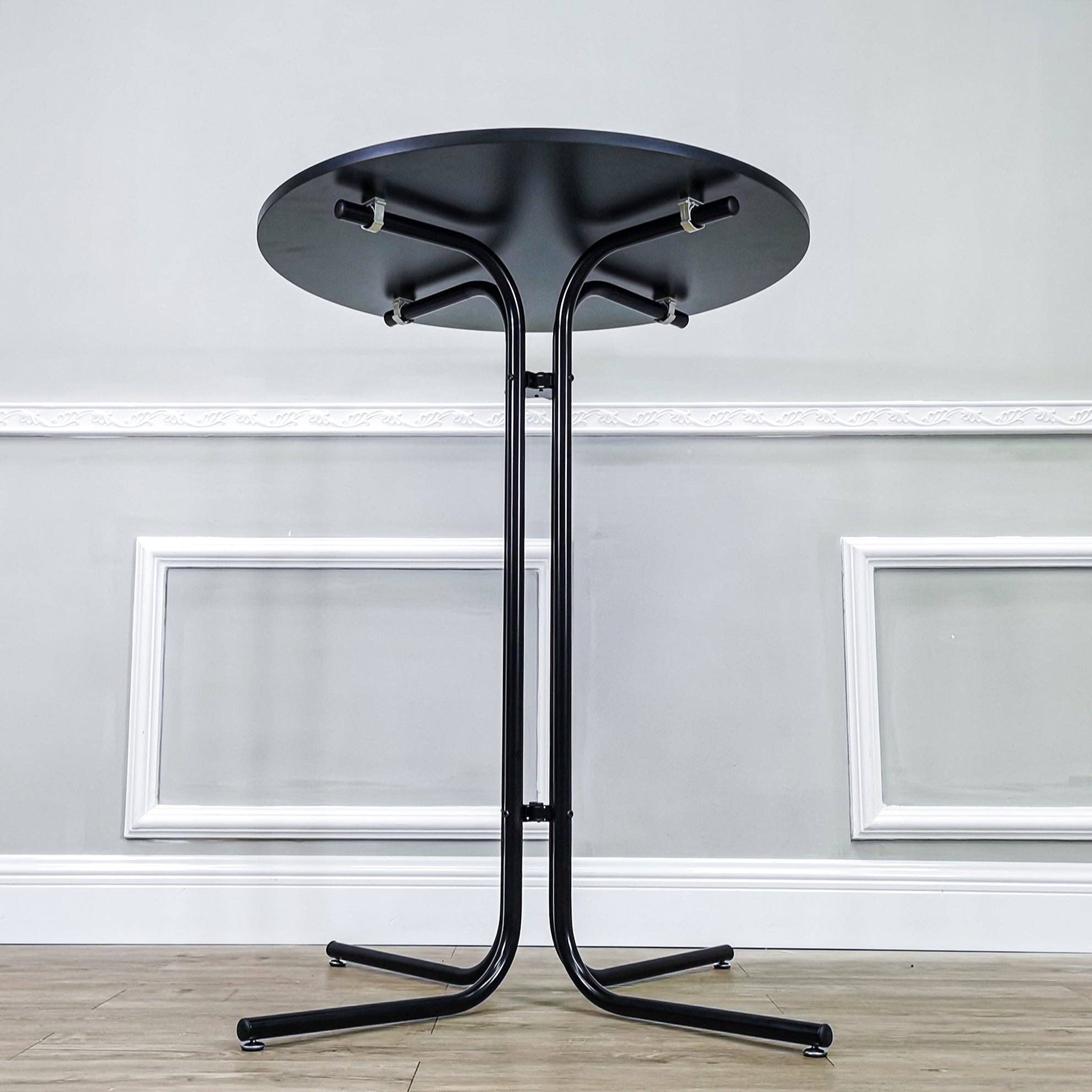 FIXTUREDISPLAYS - Wholesale Patio Table - 31.5X42" Tall Cocktail High Table Easy Fold Black Party Tradeshow Mobile Desk 1199905