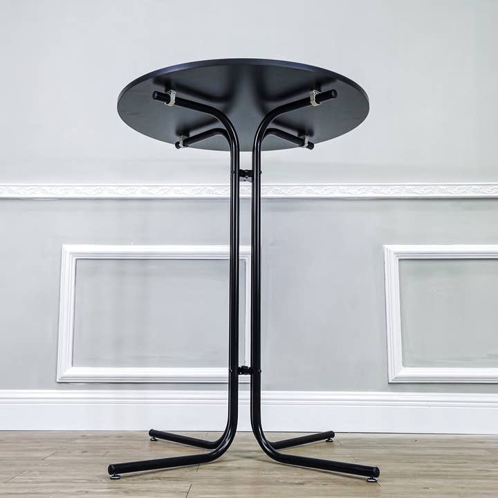 FIXTUREDISPLAYS - Wholesale Patio Table - 31.5X42" Tall Cocktail High Table Easy Fold Black Party Tradeshow Mobile Desk 1199905