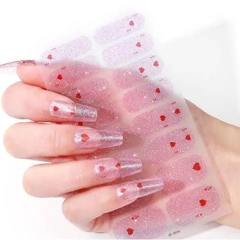 Candied Nails - Wholesale Nail Art/Decal - Glitter Hearts Gel Nails