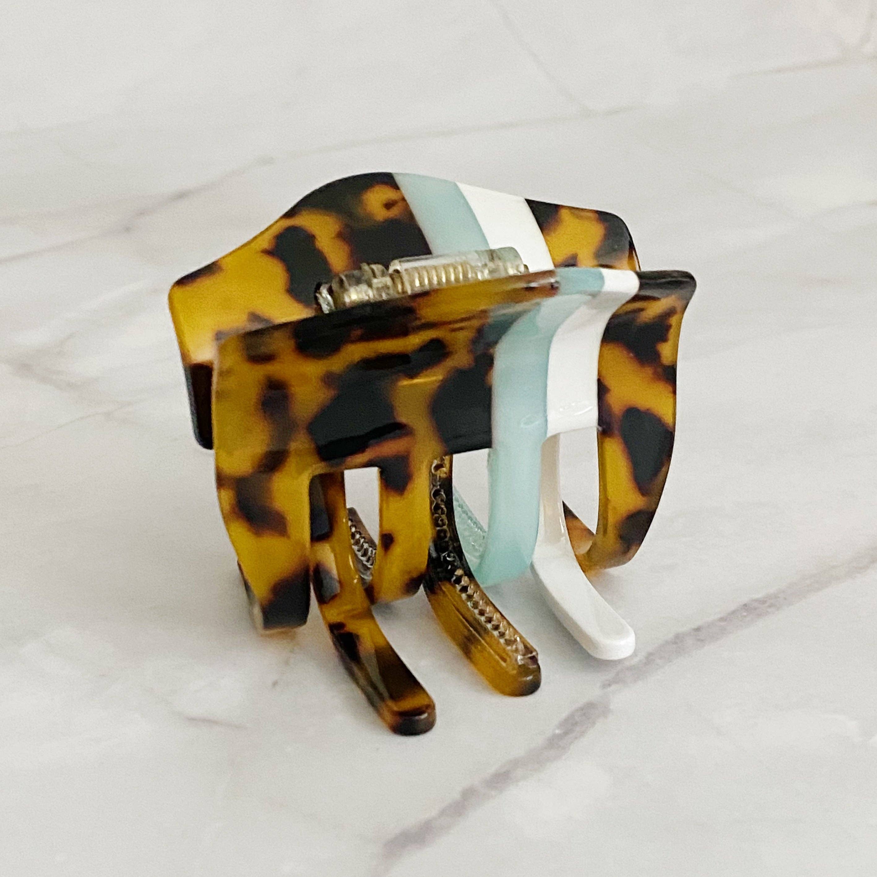 Ellison+Young - Vendita all&#x27;ingrosso Fermaglio per capelli - Donna - Pinza per capelli a righe Preppy Tort6